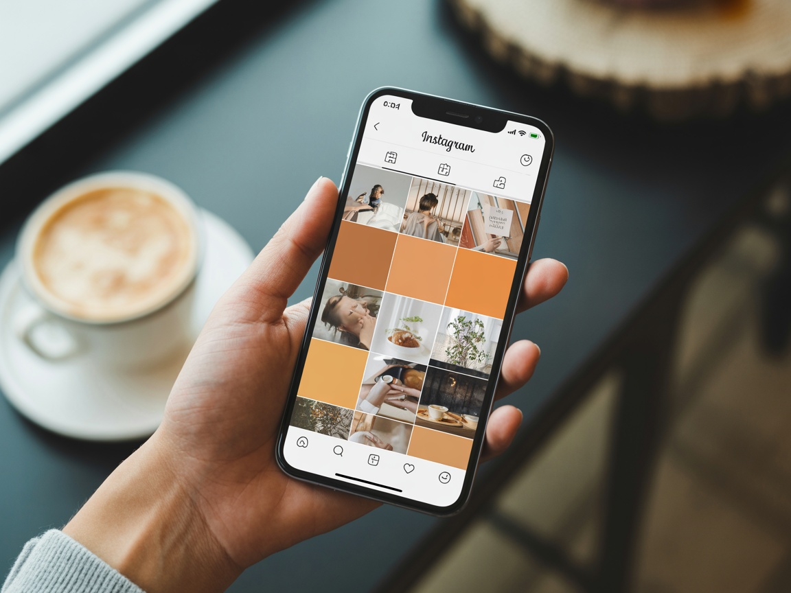 Smartphone showing social media feed