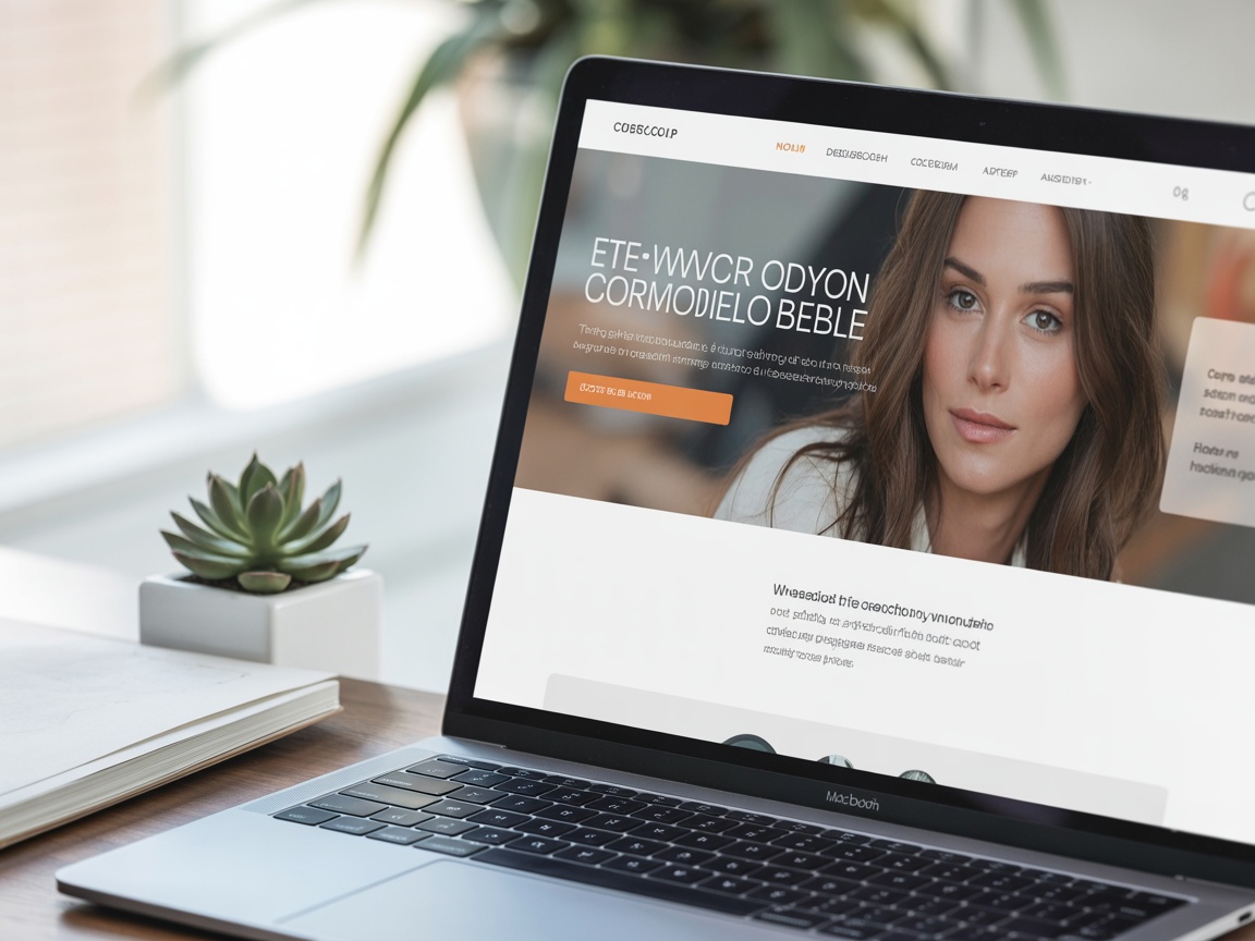 MacBook displaying a modern website